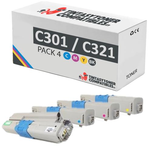 Compatível Pack 4x OKI C301 / C321