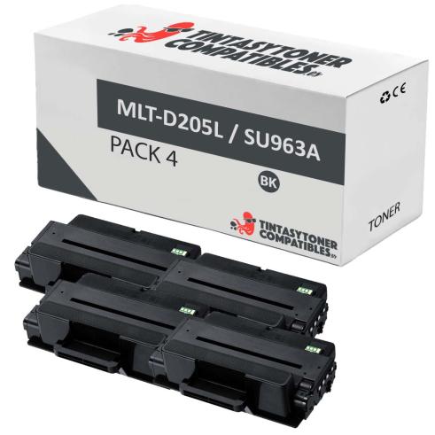Compatível Pacote 4x Toner MLT-D205L Preto