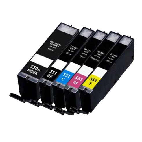 Pacote compatível 5 x CANON PGI 550 CLI 551