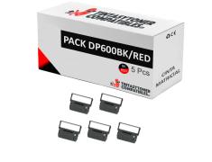 Compatível Pack 5x Fita Matricial CITIZEN DP600 Preto/Vermelho