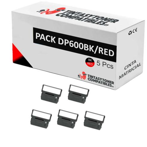 Compatível Pack 5x Fita Matricial CITIZEN DP600 Preto/Vermelho