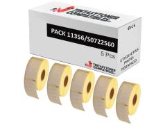 Compatíveis PACK 5X DYMO LABELWRITER 11356 Etiquetas de Papel Térmico Multiuso