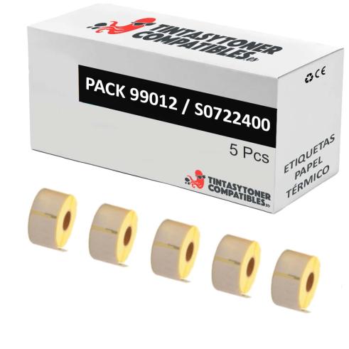 Compatíveis PACK 5X DYMO LABELWRITER 99012 Etiquetas de Endereço Grandes de Papel Térmico