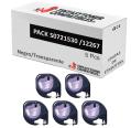 Compatível Pack 5x Dymo LetraTag S0721530 Preto / Transparente
