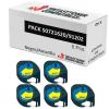 Compatível PACK 5X Dymo LetraTag S0721620 Preto / Amarelo