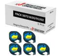 Compatível PACK 5X Dymo LetraTag S0721620 Preto / Amarelo