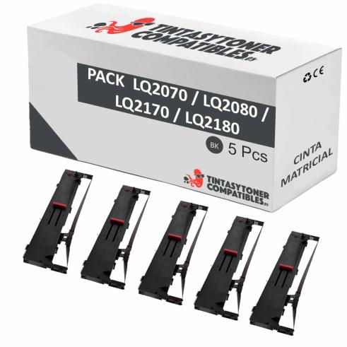 Compatível PACK 5X Fita de matriz EPSON LQ2070 / LQ2080 / LQ2170 / LQ2180