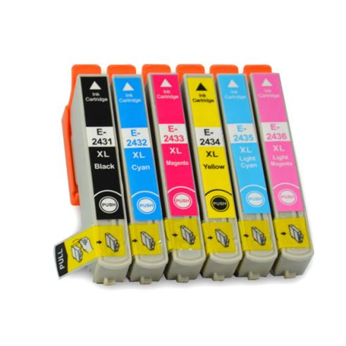Pacote compatível 6 x EPSON T2431 / 2/3/4/5/6