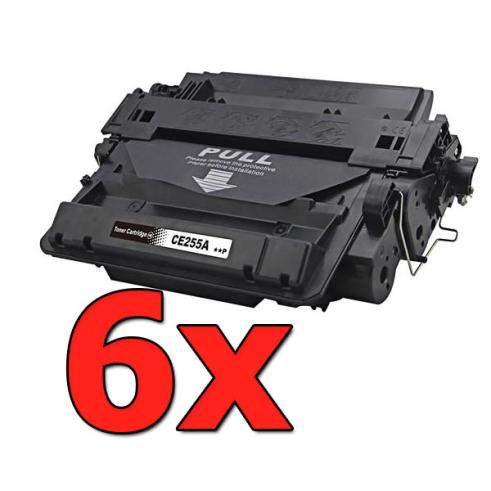 Pacote compatível 6 x HP CE255A Premium