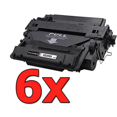 Pacote compatível 6 x HP CE255X Premium