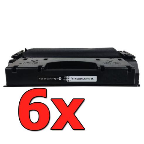Pacote compatível 6 x HP CE505X Premium