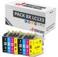Pacote compatível 8 x BROTHER LC-123 Premium