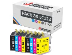 Pacote compatível 8 x BROTHER LC-123 Premium