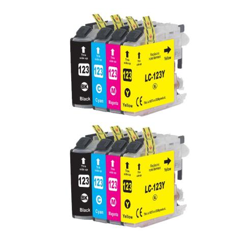 Pacote compatível 8 x BROTHER LC-123 Premium