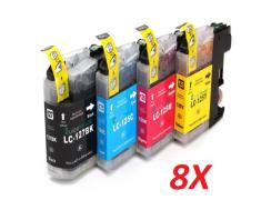Compatível Pacote 8 x BROTHER LC-127 Preto LC-125 Cores
