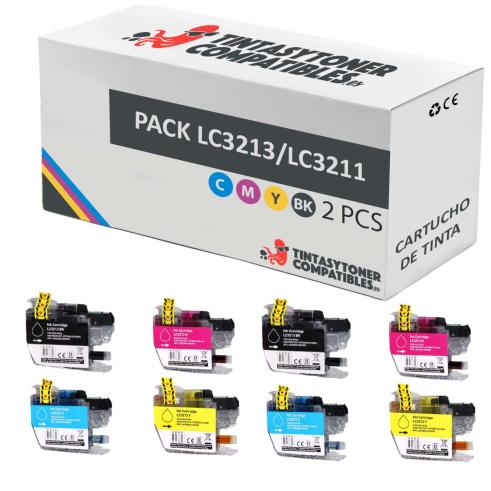 Pacote compatível 8 x BROTHER LC-3213 / LC3211 XL