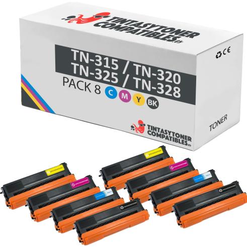 Pacote compatível 8 x BROTHER TN-325 TN-320