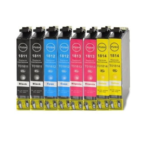 Pacote compatível 8 x EPSON T1811 / 2/3/4 18XL