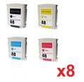 Pacote compatível 8 x HP 88 XL remanufaturado