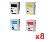 Pacote compatível 8 x HP 88 XL remanufaturado