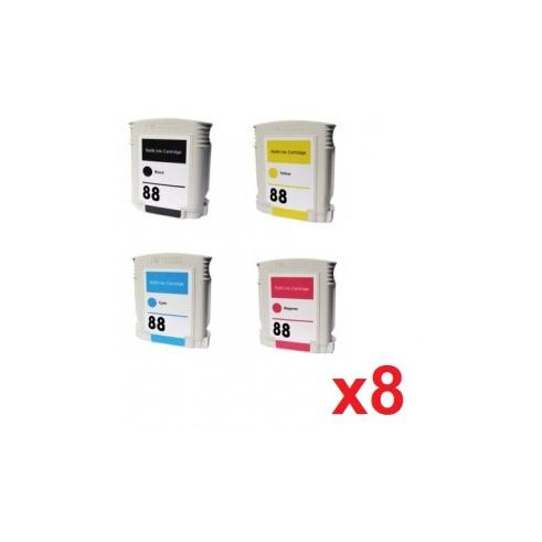 Pacote compatível 8 x HP 88 XL remanufaturado