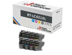 Compatível Pacote 8x Brother LC421XL