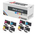 Compatível Pack 8x Brother LC521