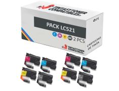 Compatível Pack 8x Brother LC521