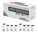 Compatível Pack 8x Epson T05A1/2/3/4 Tinta Pigmentada