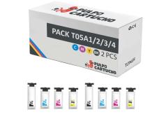 Compatível Pack 8x Epson T05A1/2/3/4 Tinta Pigmentada