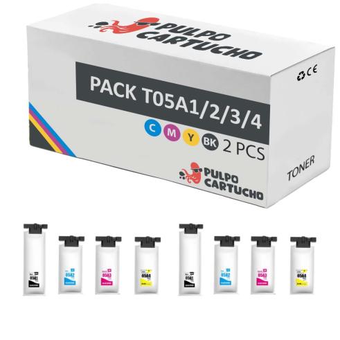 Compatível Pack 8x Epson T05A1/2/3/4 Tinta Pigmentada
