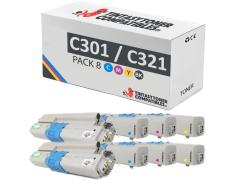 Compatível Pack 8x OKI C301 / C321