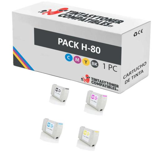 Compatível PACK HP 80 Tinta Pigmentada