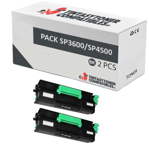 Compatível Pack 2x RICOH AFICIO SP 3600 / SP 3610 / SP 4500 / SP 4510 / SP 4520 / MP 401SPF