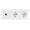 Conjunto de 2 tomadas tipo Schuko + tomada de TV