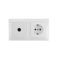 Conjunto de Tomada Elétrica Tipo Schuko + Tomada de TV