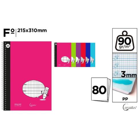 Caderno Básico PP Fo 80 Folhas 3 mm 90 G/m2