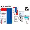 Caderno Espiral Cervantes A4 com 3 Divisores em Grade 5x5mm Capa Dura 120 Folhas 90g Azul/Preto/Vermelho