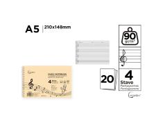 Caderno Musical 4 Pautas A5