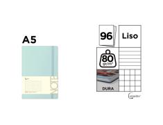 Caderno de Notas com Capa Revestida Turquesa A5