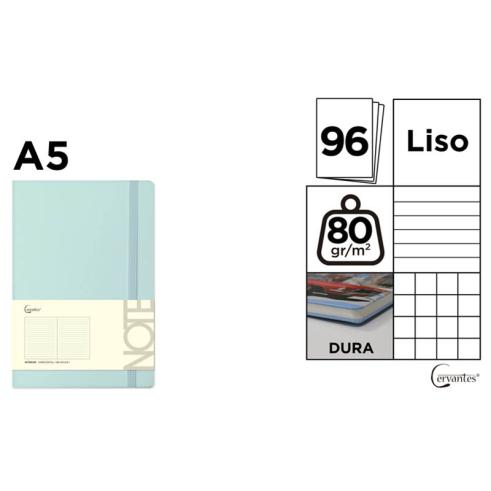Caderno de Notas com Capa Revestida Turquesa A5