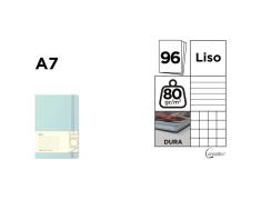 Caderno de Notas com Capa Revestida Turquesa A7