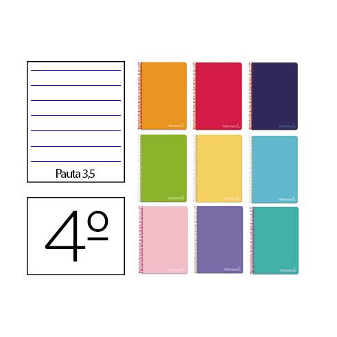 WITTY QUARTO ESPIRAL NOTEBOOK CAPA DURA GUIA LARGO PAPEL DE LÍDER DE 3.5 MM