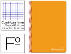 SPIRAL NOTEBOOK FOLIO HARD COVER CHECKED 4 MM PAPEL LARANJA