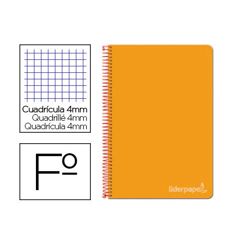 SPIRAL NOTEBOOK FOLIO HARD COVER CHECKED 4 MM PAPEL LARANJA