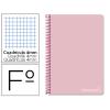 SPIRAL FOLIO NOTEBOOK CAPA DURA VERIFICADA PAPEL LÍDER COR-DE-ROSA DE 4 MM