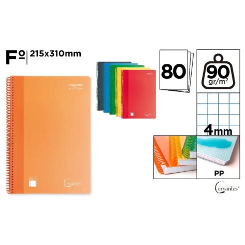 Caderno Espiral Plástico Fº 80 Folhas 90G