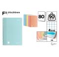 Caderno Espiral Plástico Fº 80 Folhas 90G Cores Pastel