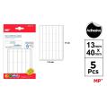 Etiquetas Autoadesivas Retangulares Brancas 13x40mm 140u