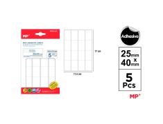 Etiquetas Autoadesivas Retangulares Brancas 25x40mm 80u